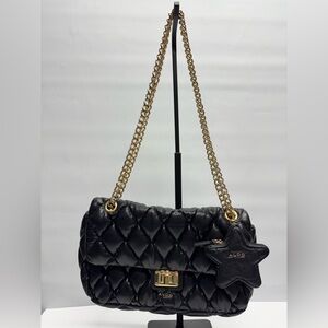 ✨Aldo Black Quilted Shoulder CrossBody  Bag with Gold Chain
